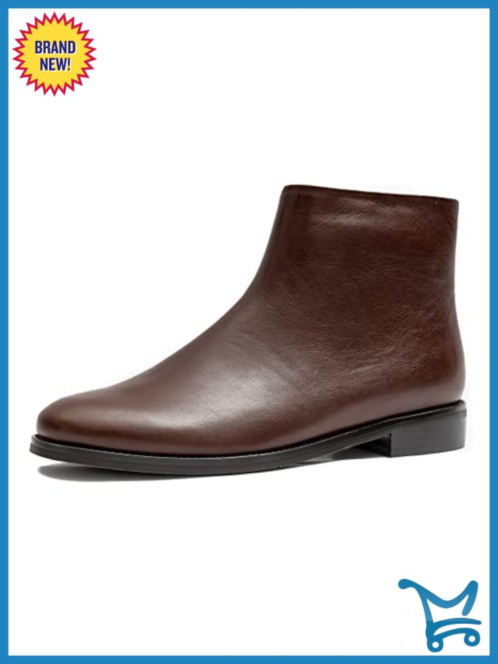 Women's Minimalist Ankle Boots with Buckle, Slip-On Zip